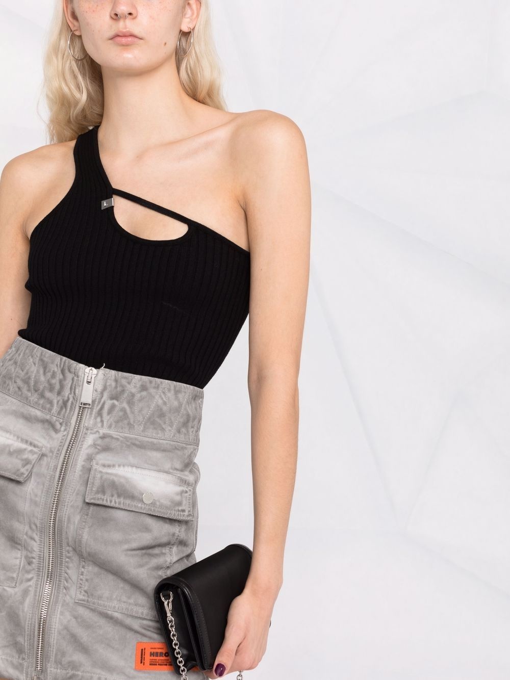 one-shoulder ribbed top - 5