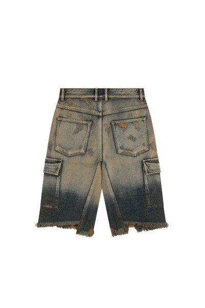 We11done NAVY WOMENS CARGO WASHED DENIM SHORTS / NVY outlook