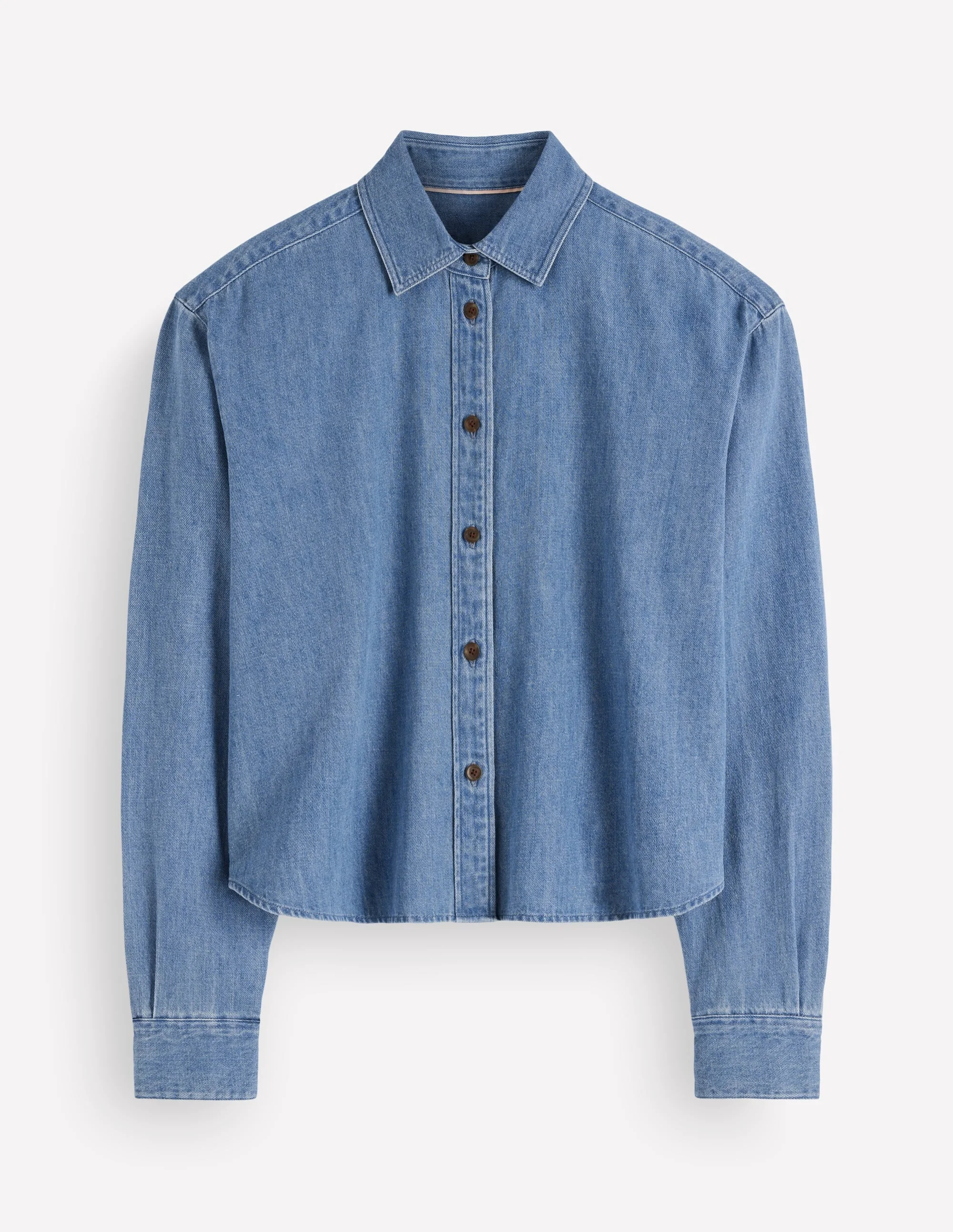 Sienna Cropped Denim Shirt-Light Authentic Denim - 1