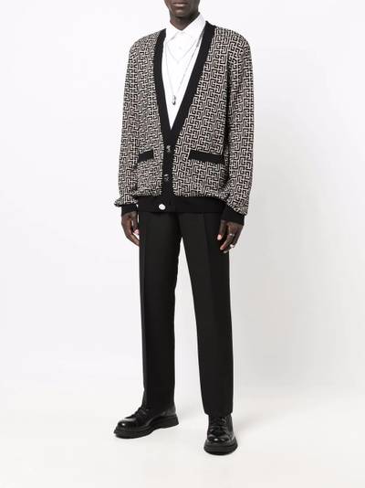 Balmain monogram buttoned cardigan outlook