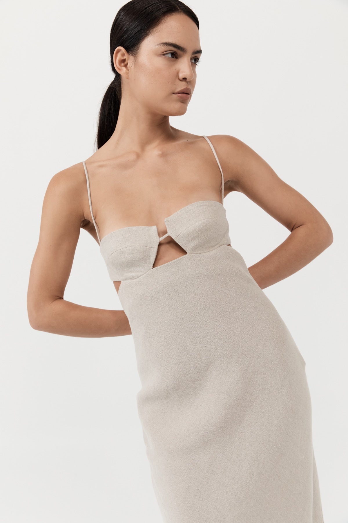 Linen Resort Dress - Natural - 3