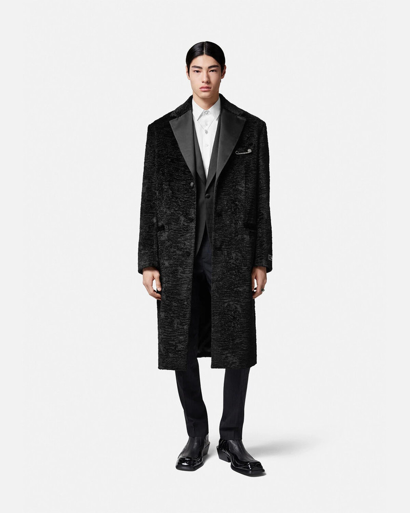 VERSACE Velvet Long Coat outlook