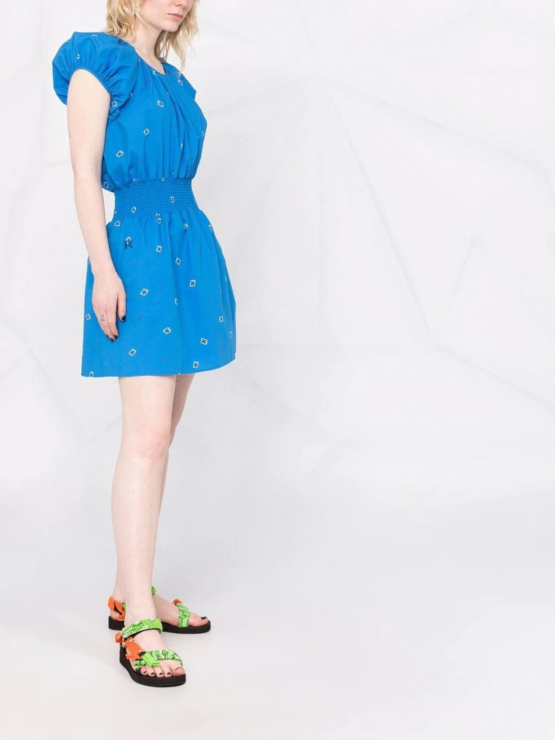 logo-embroidered bandana-print mini dress 4