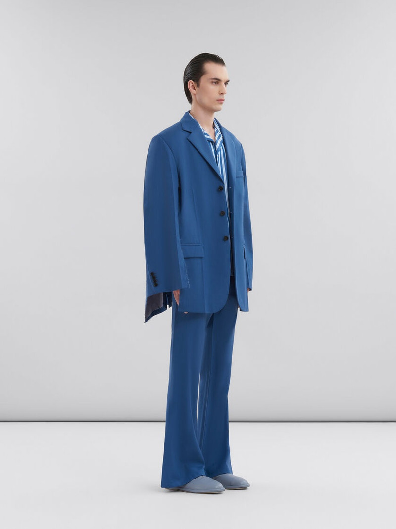 BLUE WOOL-MOHAIR BLAZER WITH MARNI MENDING 6