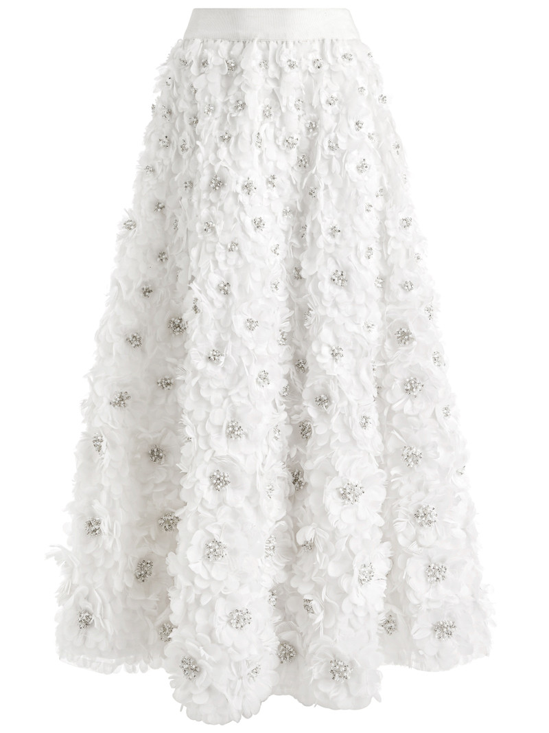 EARLA HIGH WAISTED FLORAL EMBELLISHED SKIRT 1