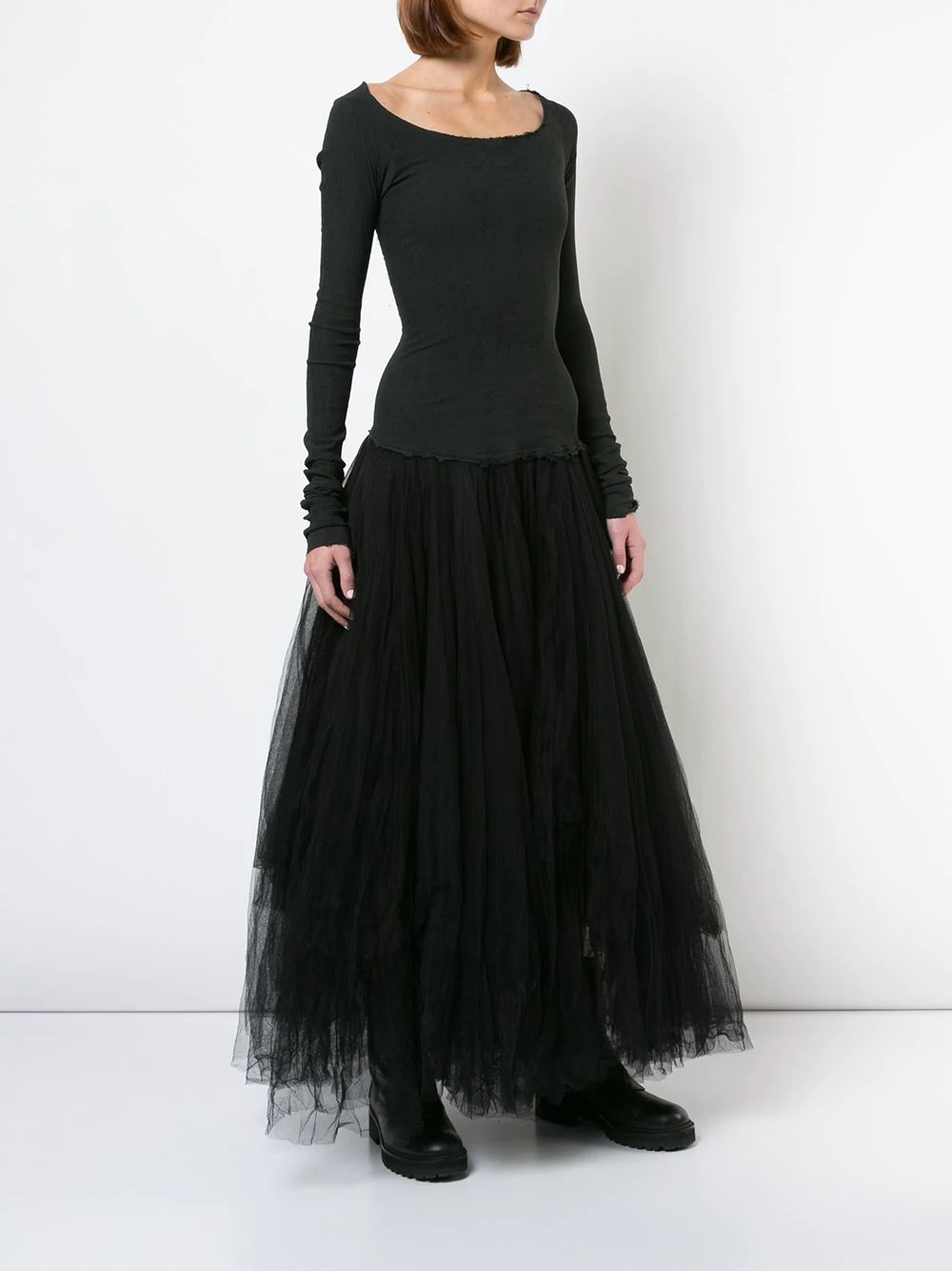 flared longsleeved tulle dress - 3