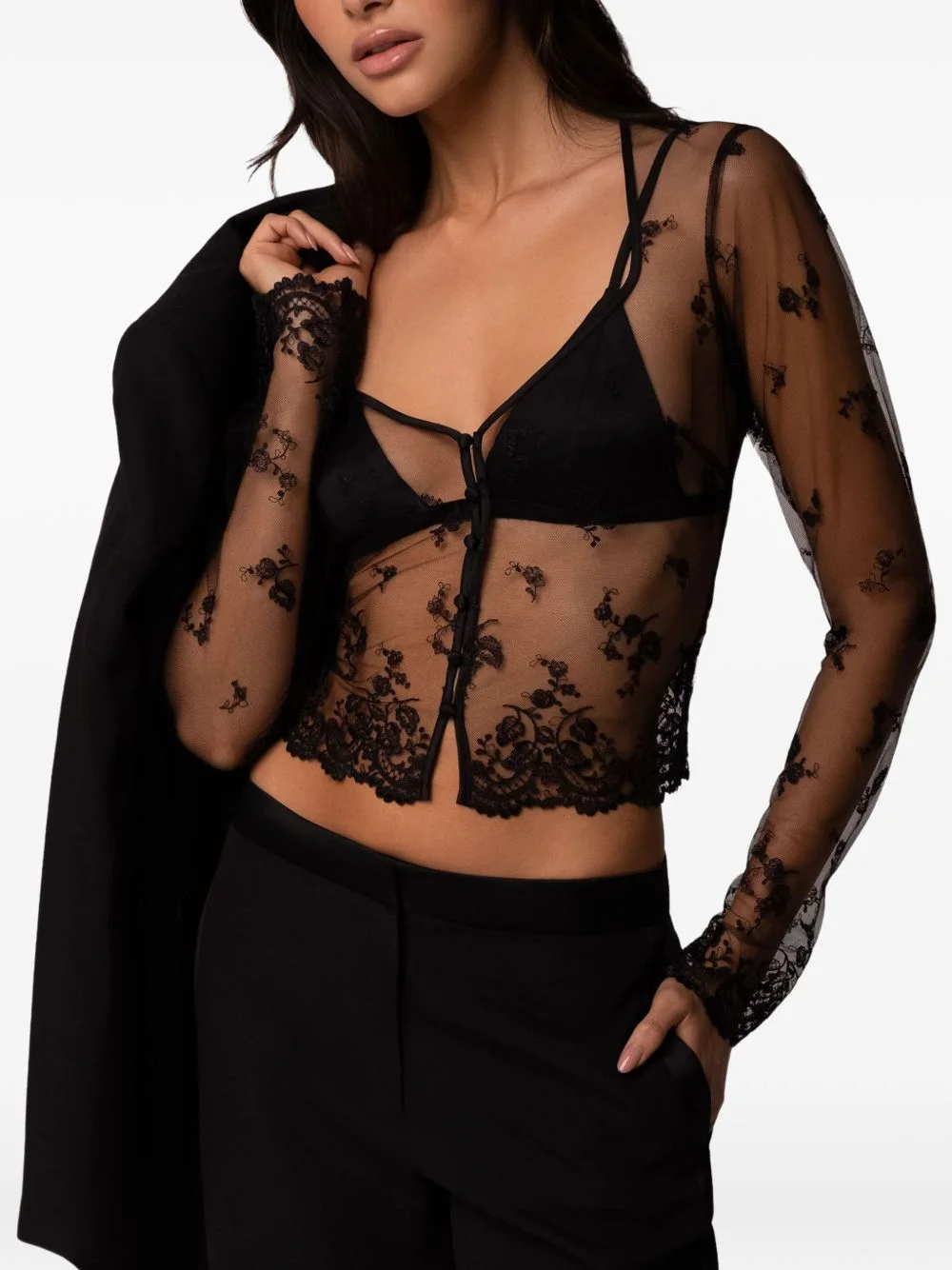 Juliette lace-embroidered top - 1