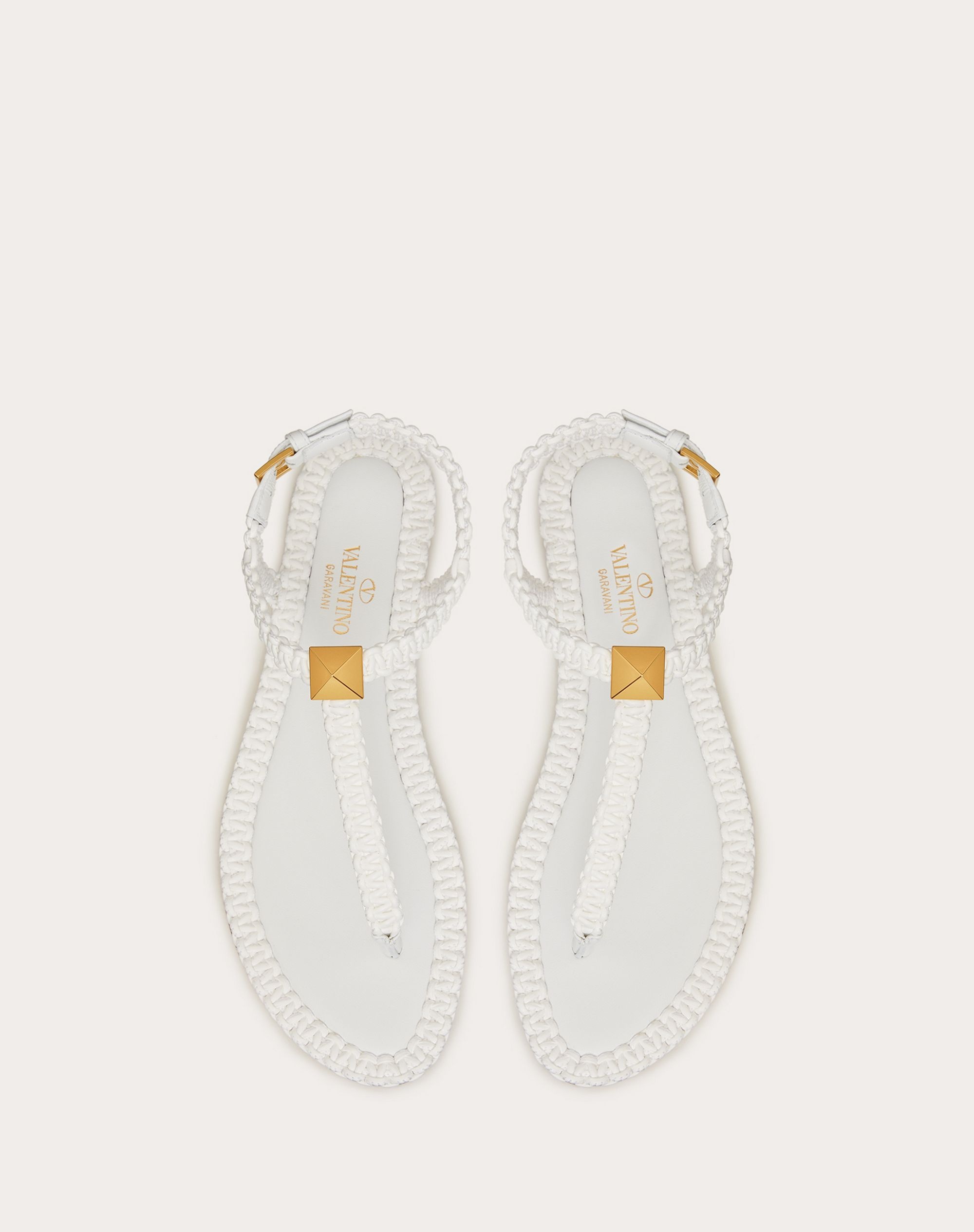 ROMAN STUD FLAT FLIP FLOP SANDAL WITH MACRAMÉ - 4