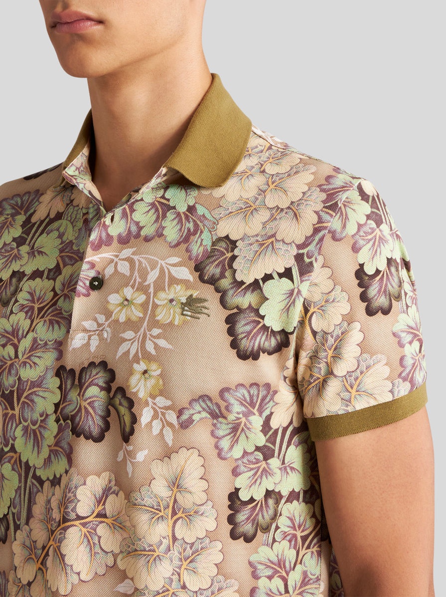 POLO SHIRT WITH FOLIAGE PRINT - 3