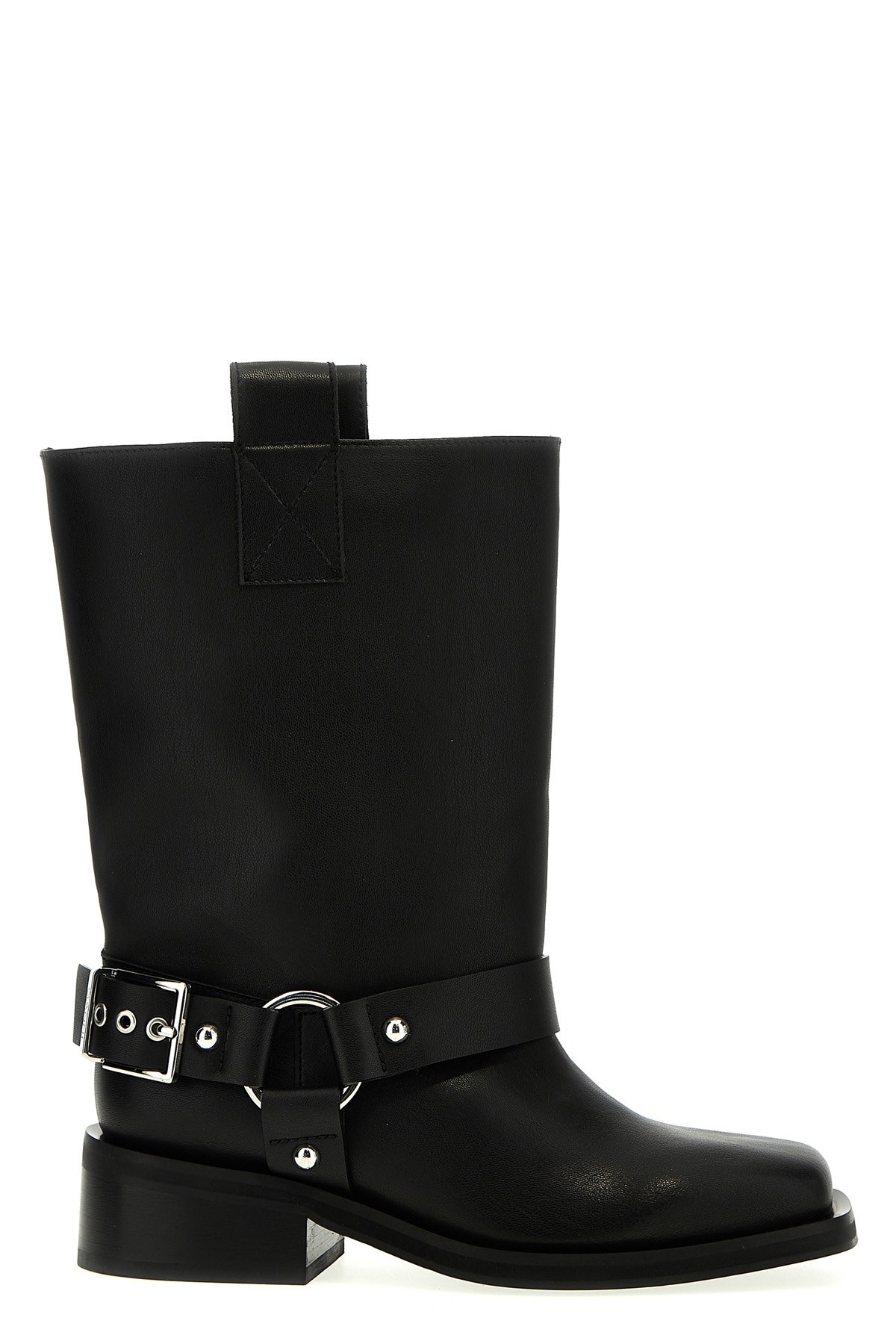 'Black Mid Shaft Biker' boots - 1