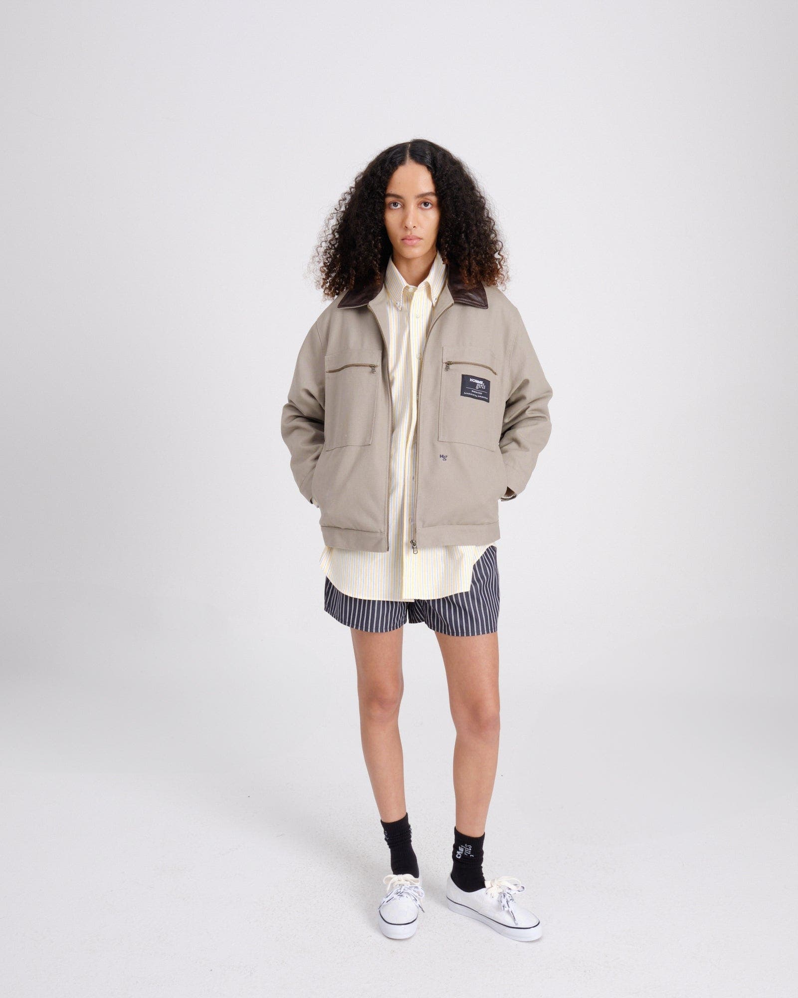 Hommegirls Work Jacket in Grey Canvas at Nordstrom - 3