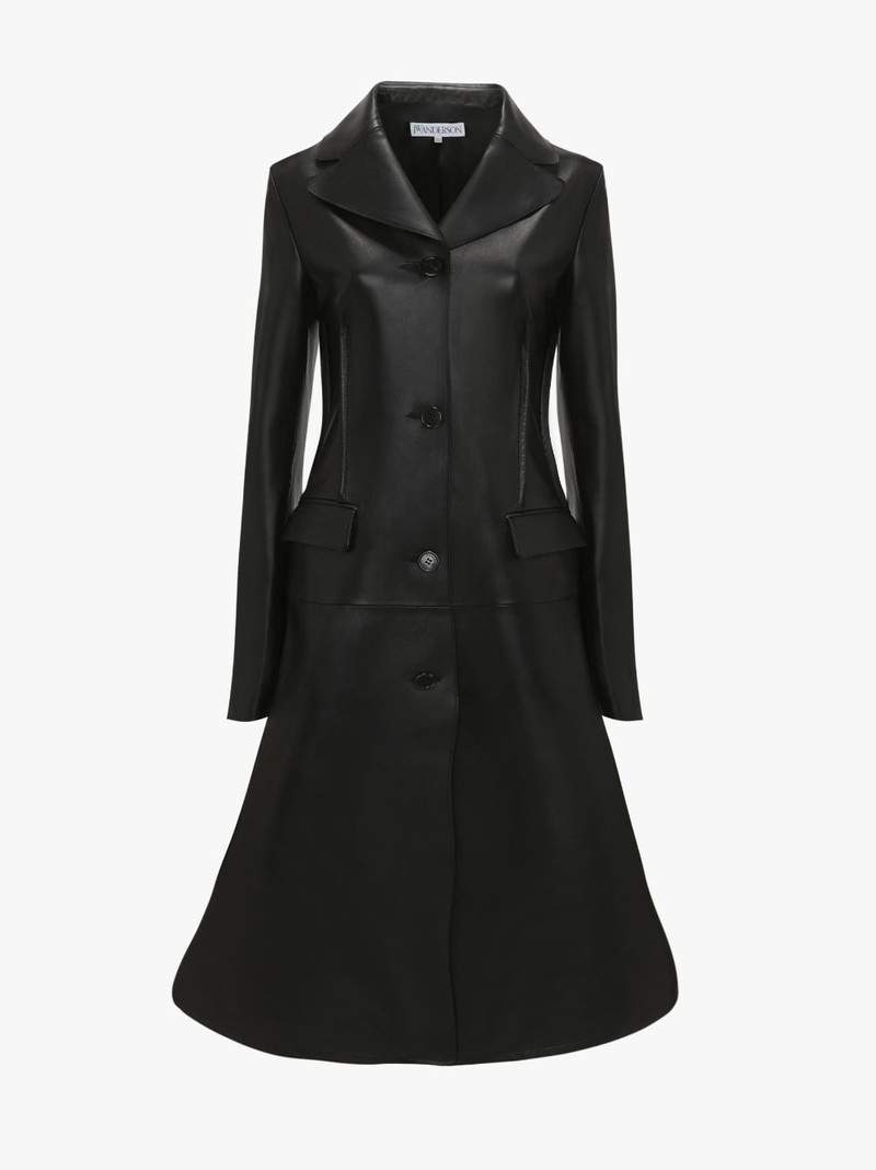 A LINE SINGLE-BREASTED LEATHER COAT 1