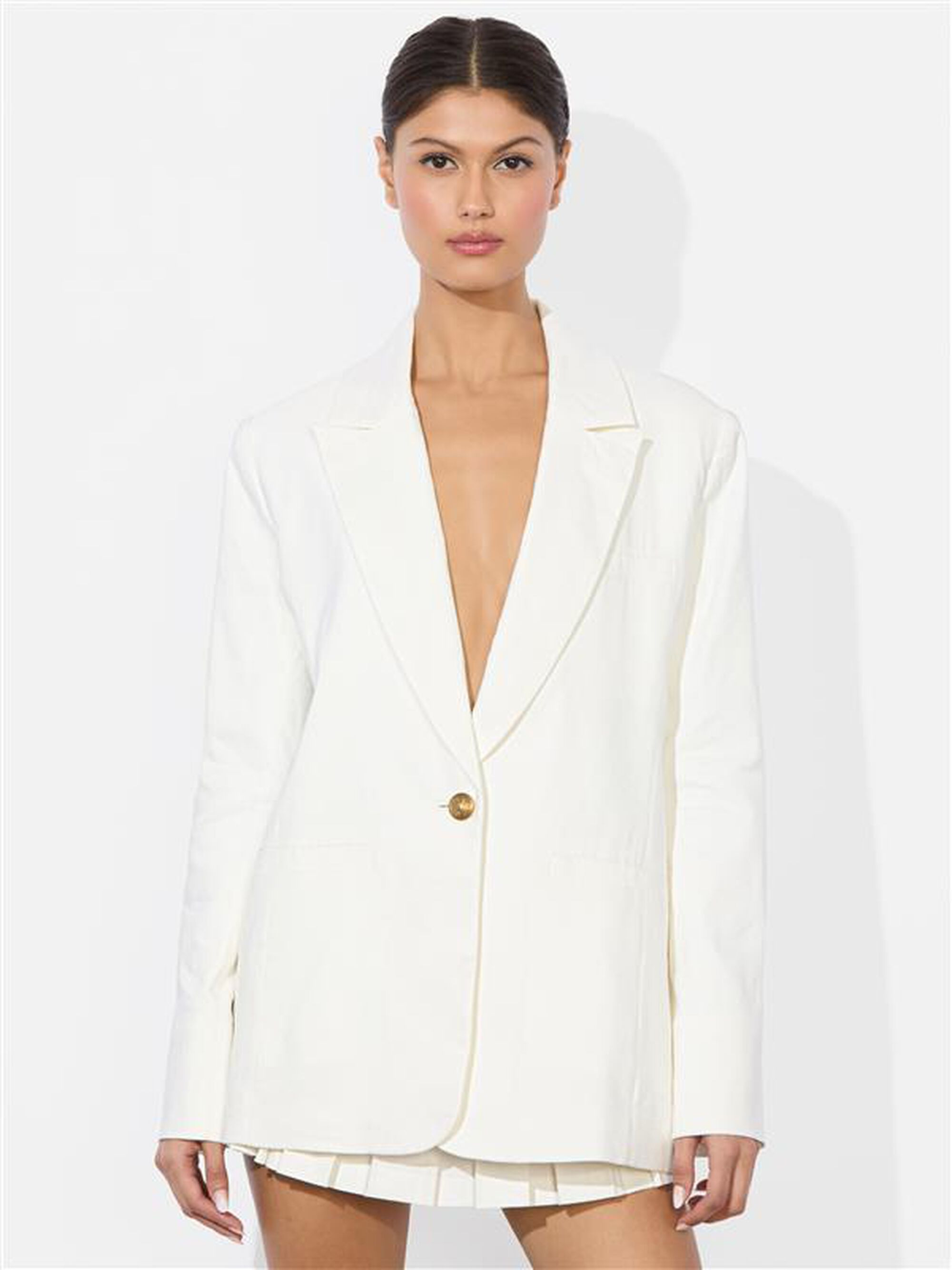 BILLIE BOXY LINEN BLAZER - 2