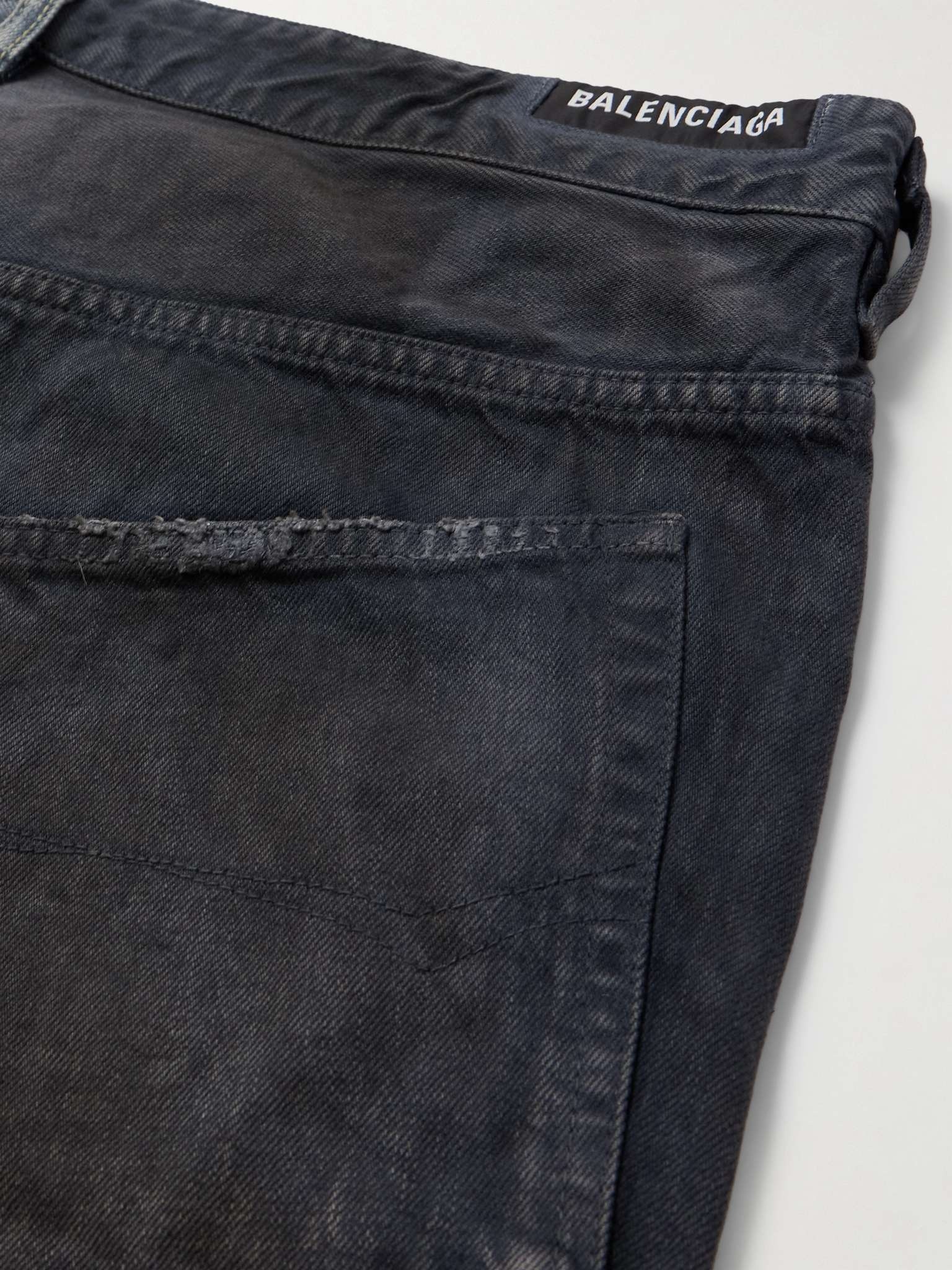 BALENCIAGA TWO-TONE DENIM FIFTY-FIFTY JEANS