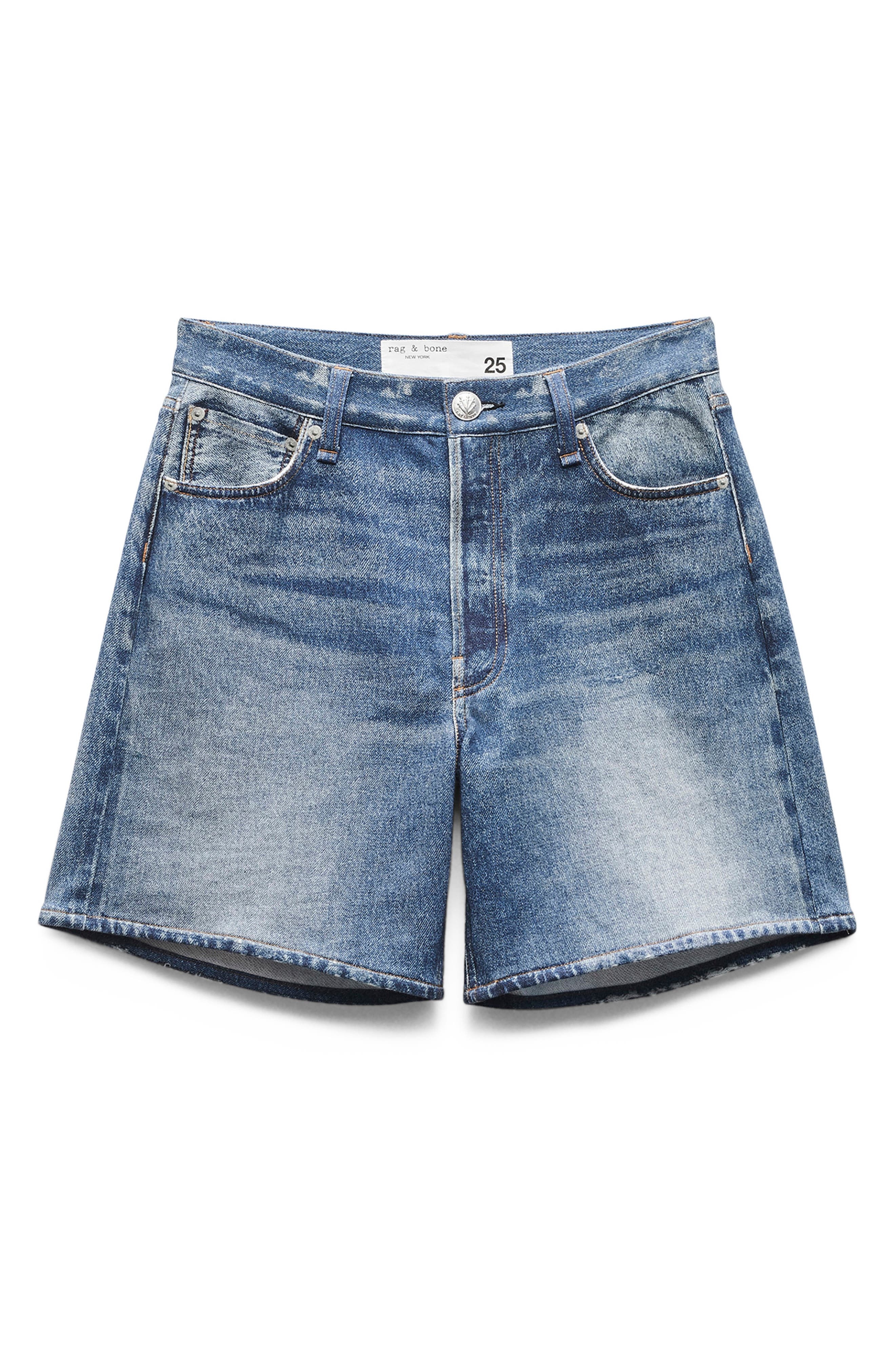 rag & bone Miramar Kaia High Waist Cotton Terry Shorts in Cosmos at Nordstrom - 4