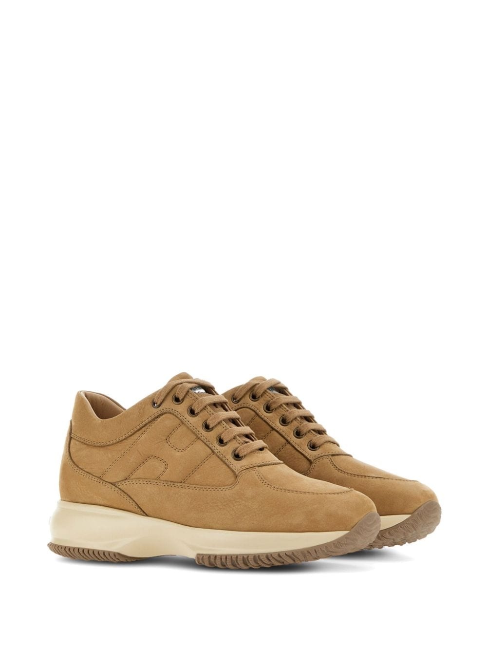 Interactive lace-up leather sneakers - 2