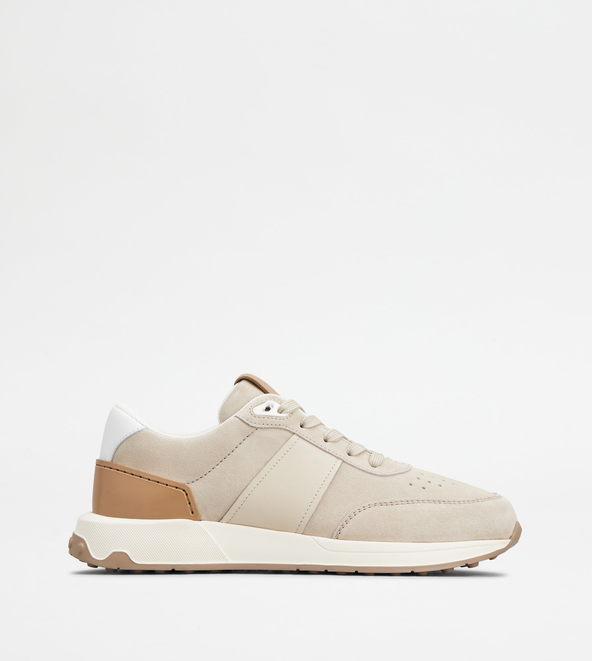 SNEAKERS IN SUEDE - BEIGE, BROWN - 1