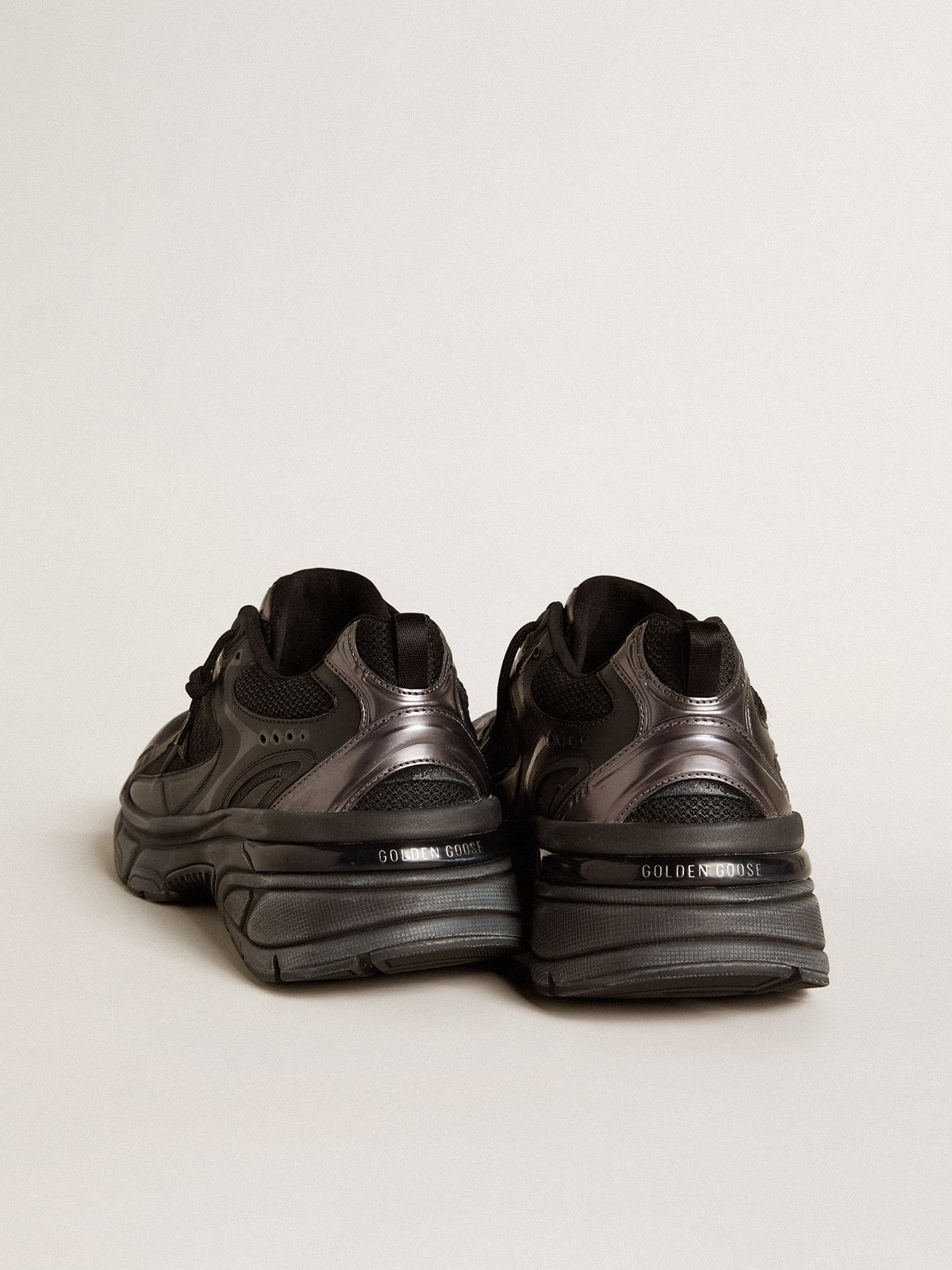 Men’s Lightstar with black leather and mesh upper and black star - 4