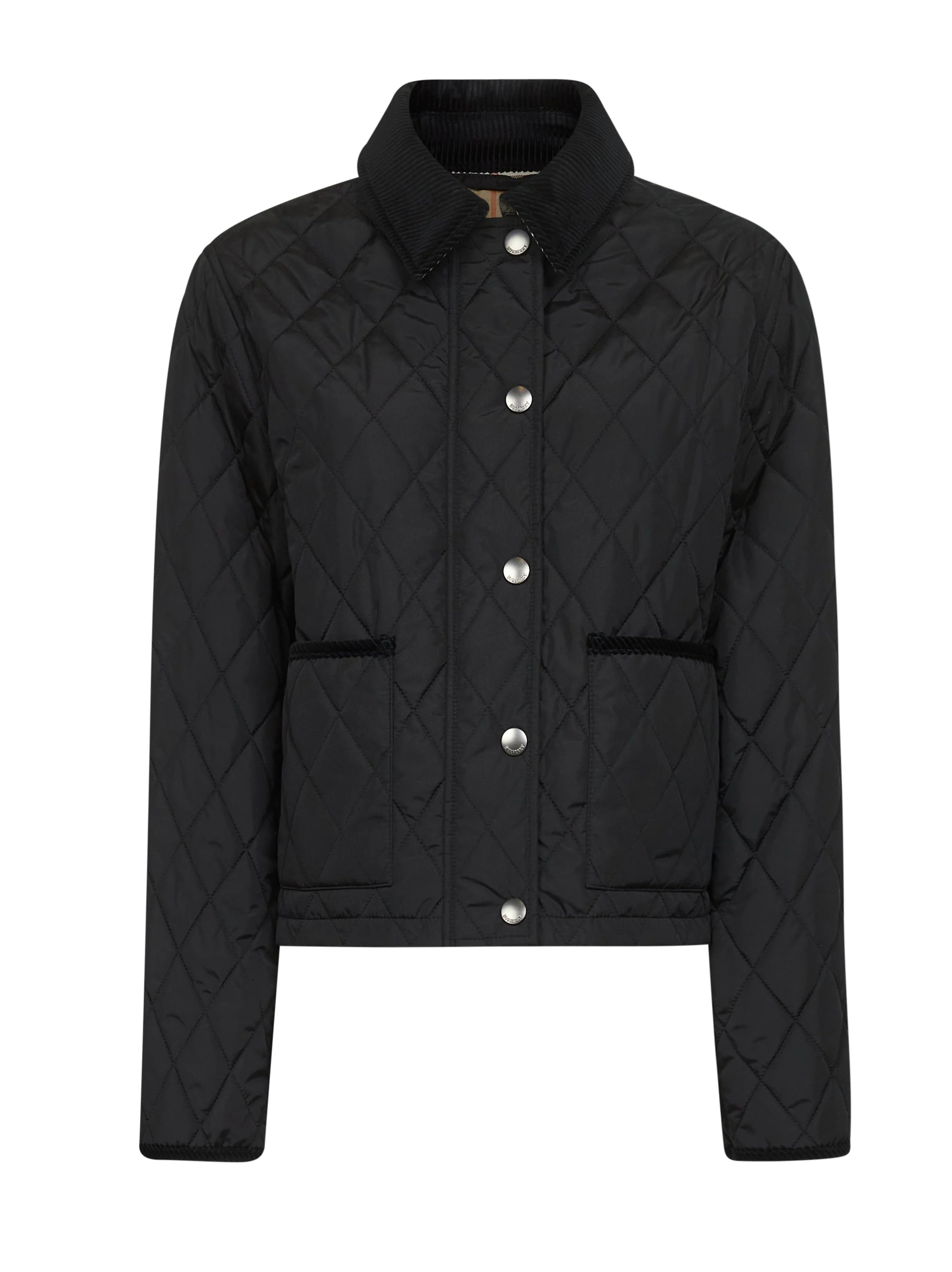 Burberry Women Black Quilted Nylon Cropped Jacket - 1
