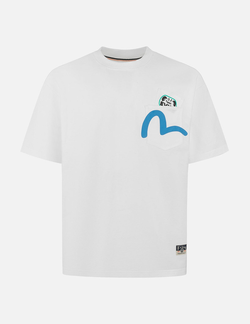 EVISU Multi-Pocket and Multi-Print Detail Relax Fit T-Shirt outlook