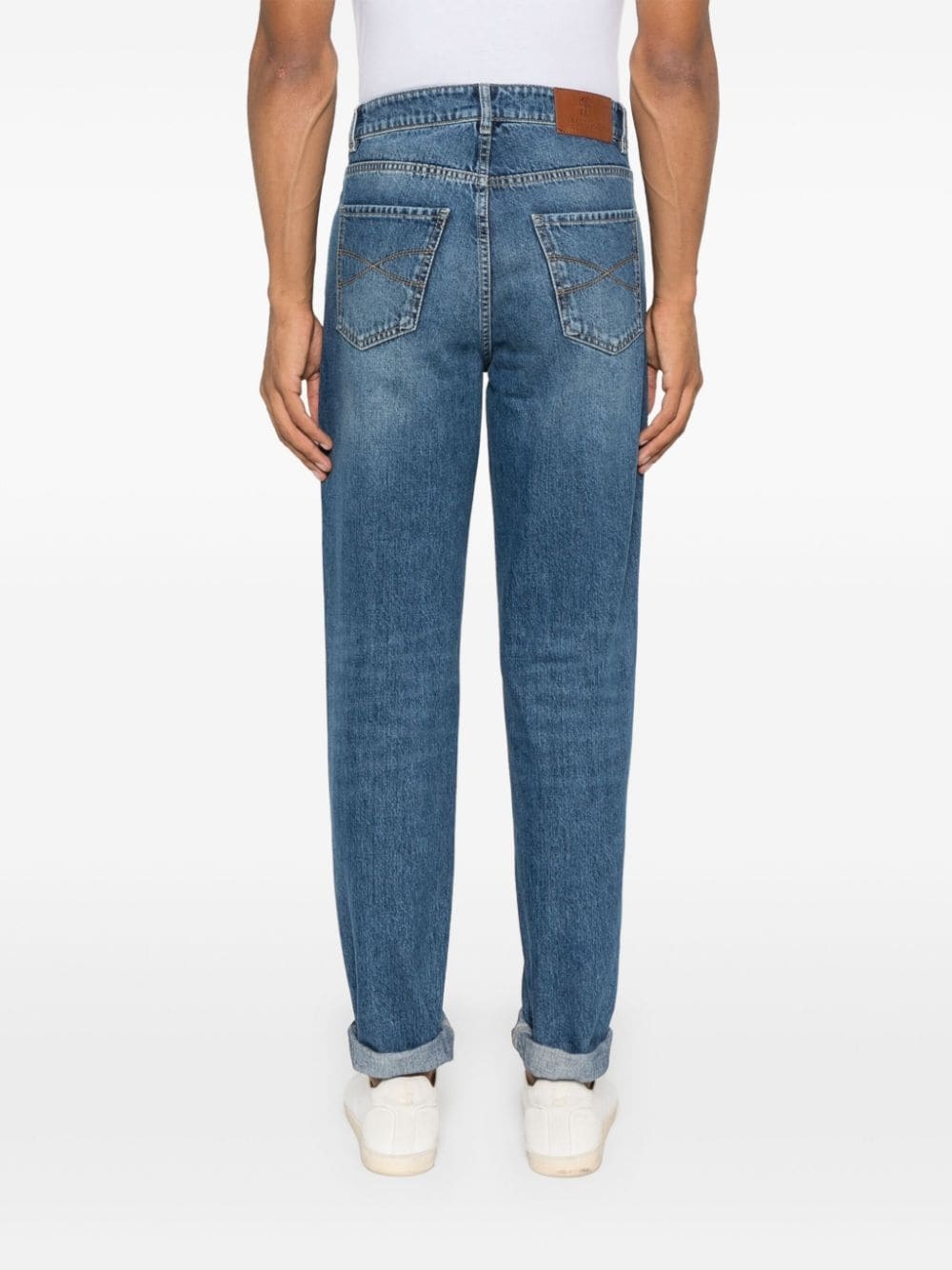 logo-embroidered jeans - 4