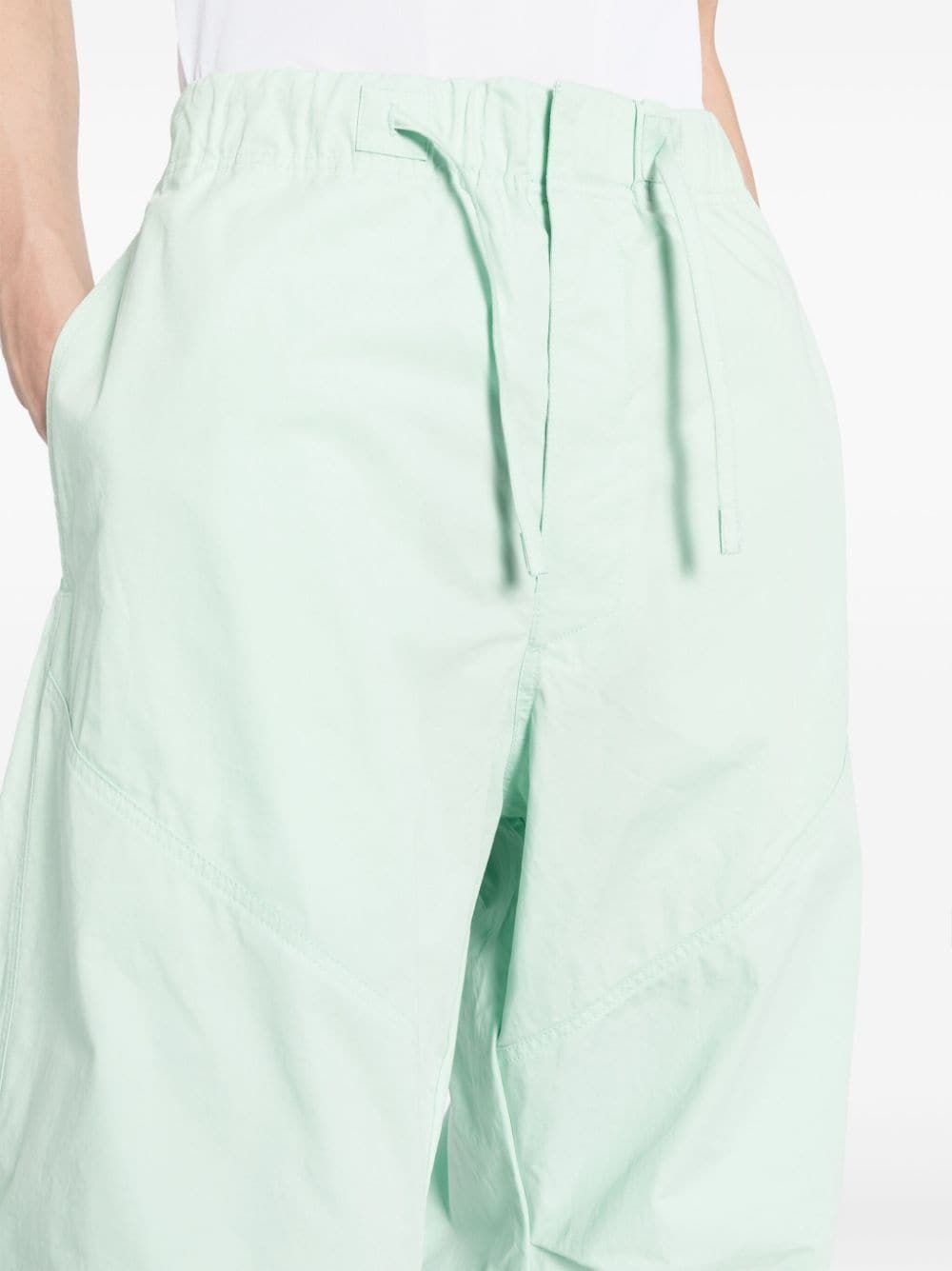 drawstring-waist straight-leg trousers - 5