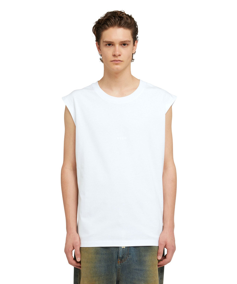 MSGM Sleeveless T-Shirt with mini logo outlook