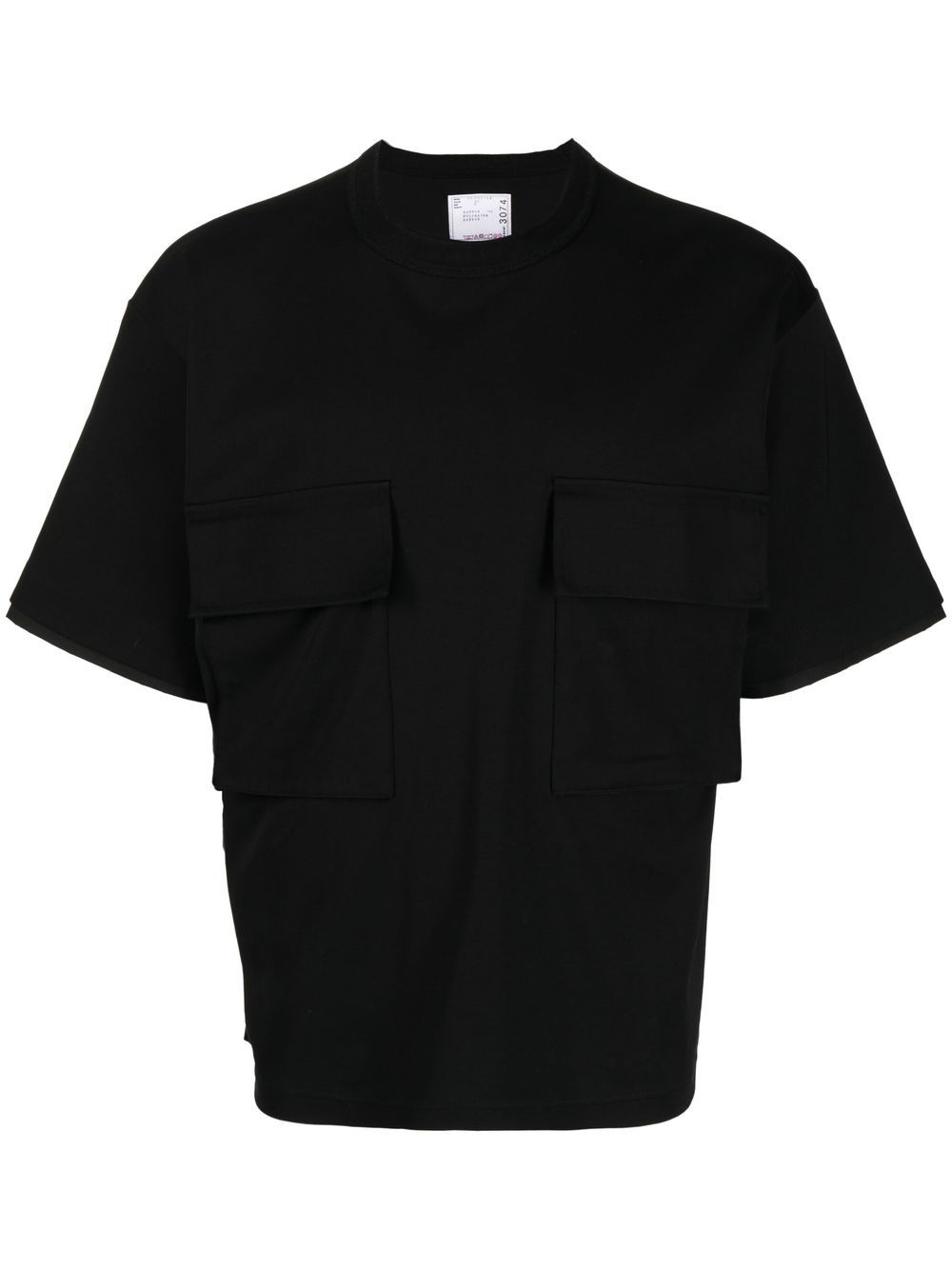 chest flap pocketed T-shirt - 1
