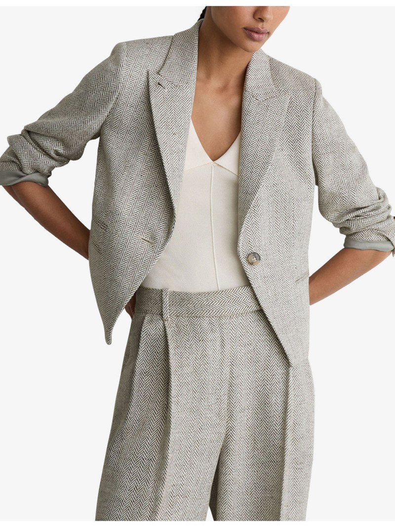Ezra Cropped Linen-Blend Blazer 3