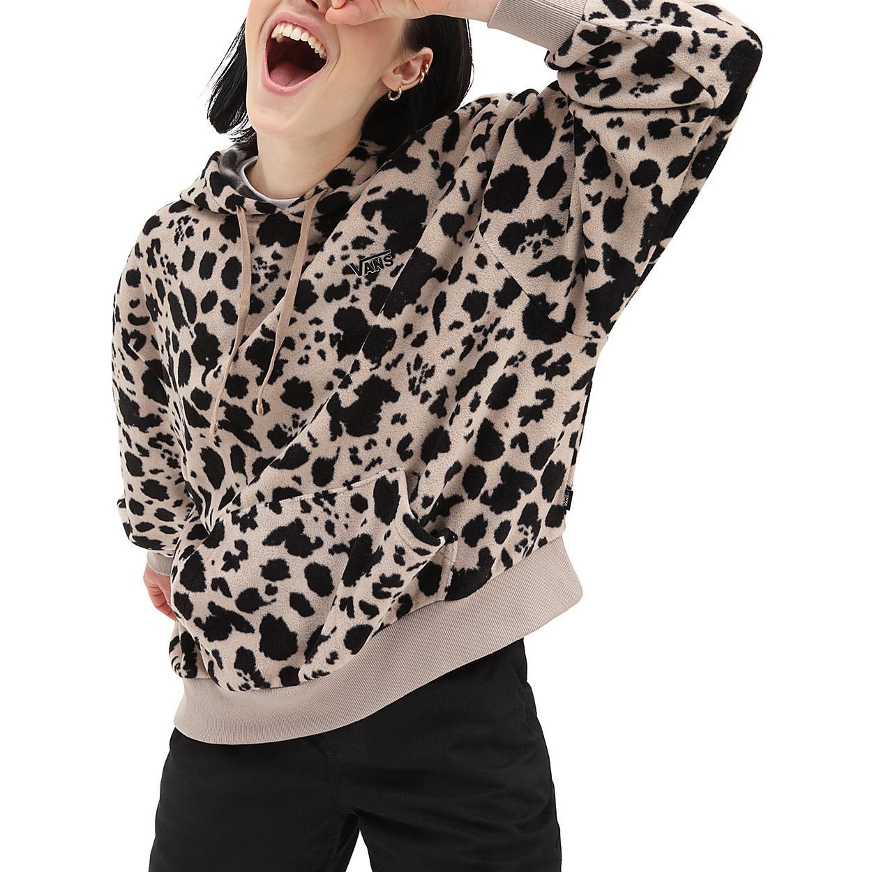 (WMNS) Vans Dotty Check Hoodie 'Brown Black' VN0A7RO1BLK - 3