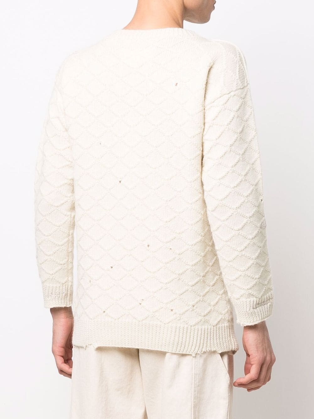 distressed-effect wool jumper - 4