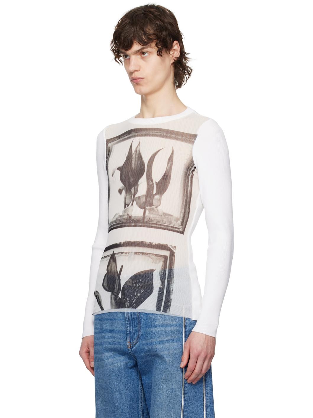 White Flowers Cadres T-shirt - 4