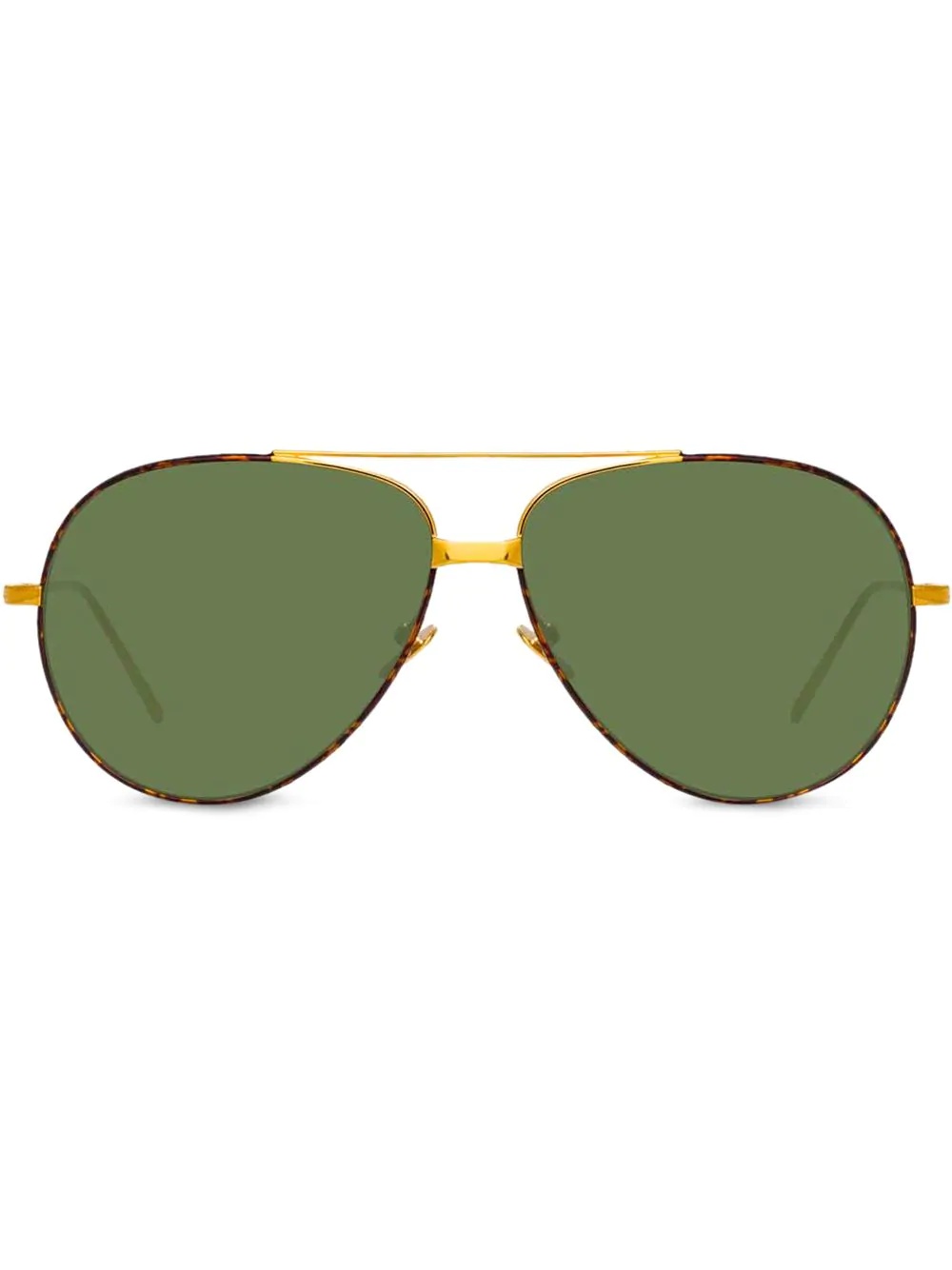 tortoiseshell-trim aviator sunglasses - 1