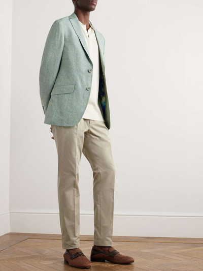 Brioni Sheba Slim-Fit Straight-Leg Pleated Cotton-Twill Trousers outlook