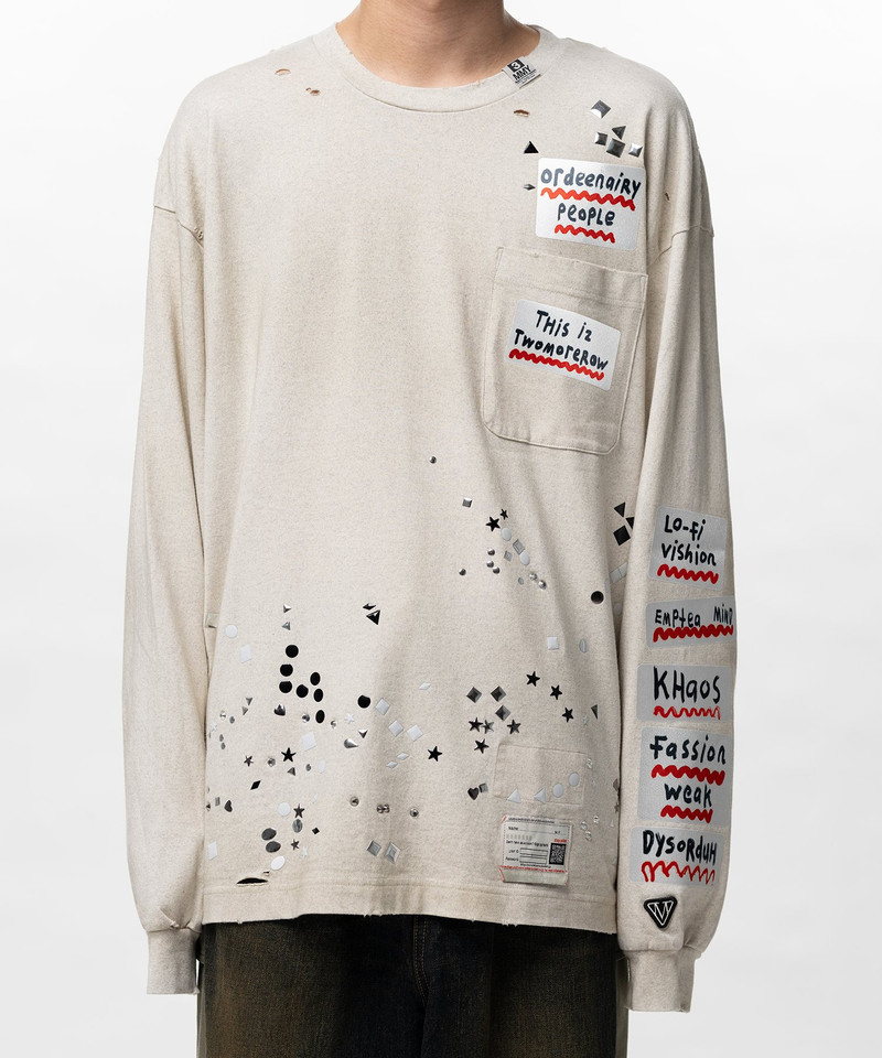 Embellished Sticker Long Sleeve T-shirt 6
