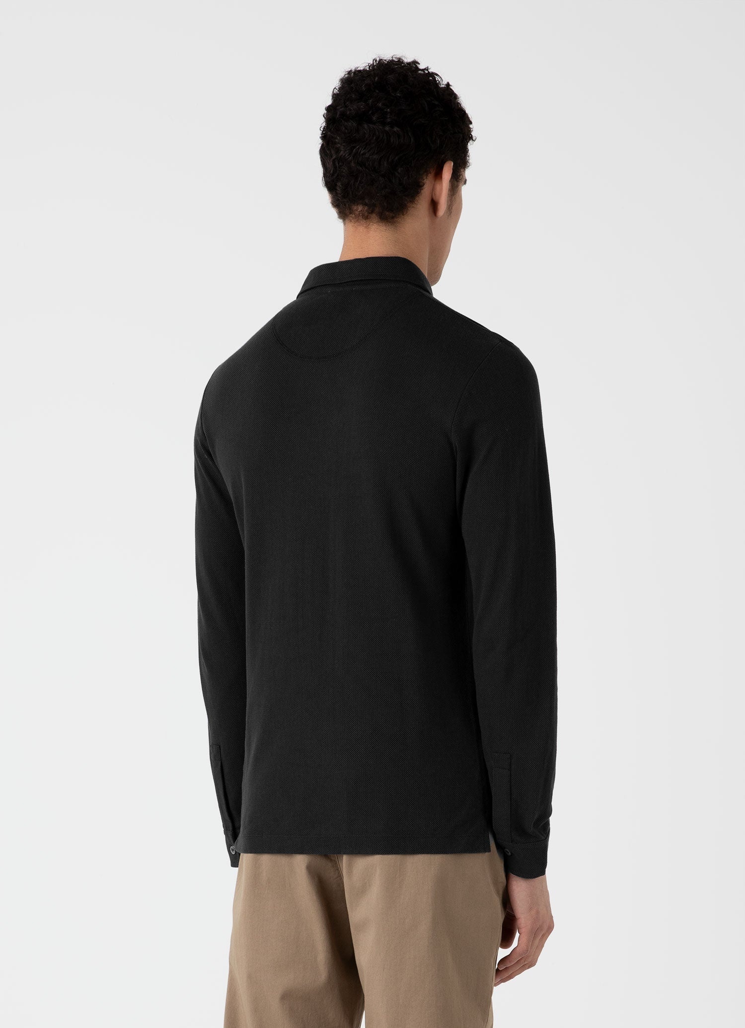 Sunspel x WM Brown Long Sleeve Polo Shirt - 4