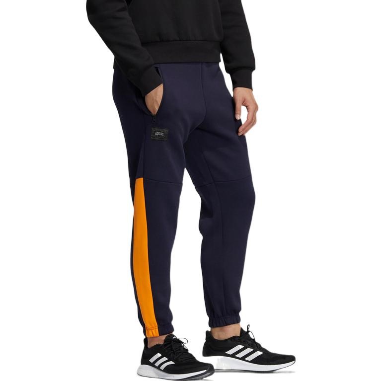 Men's adidas Printing Stripe Drawstring Zipper Side Bundle Feet Sports Pants/Trousers/Joggers Blue H - 4