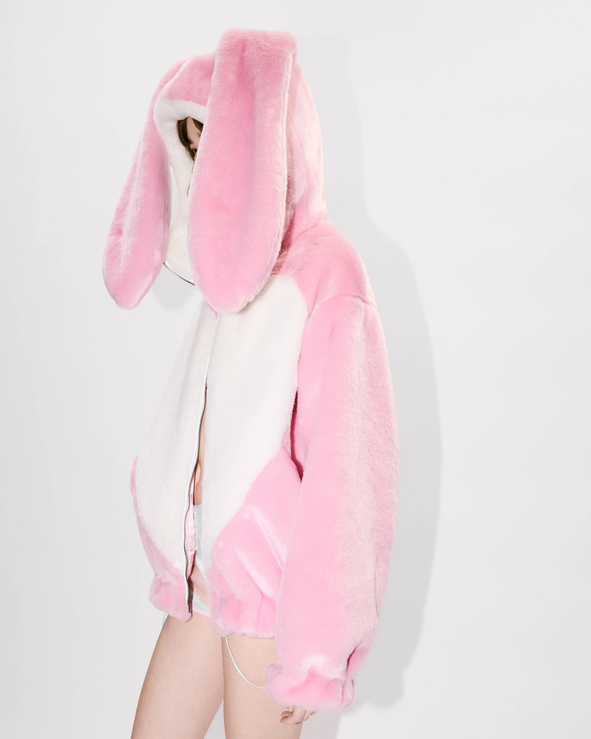 Bunny hooded jacket in fake fur - 8