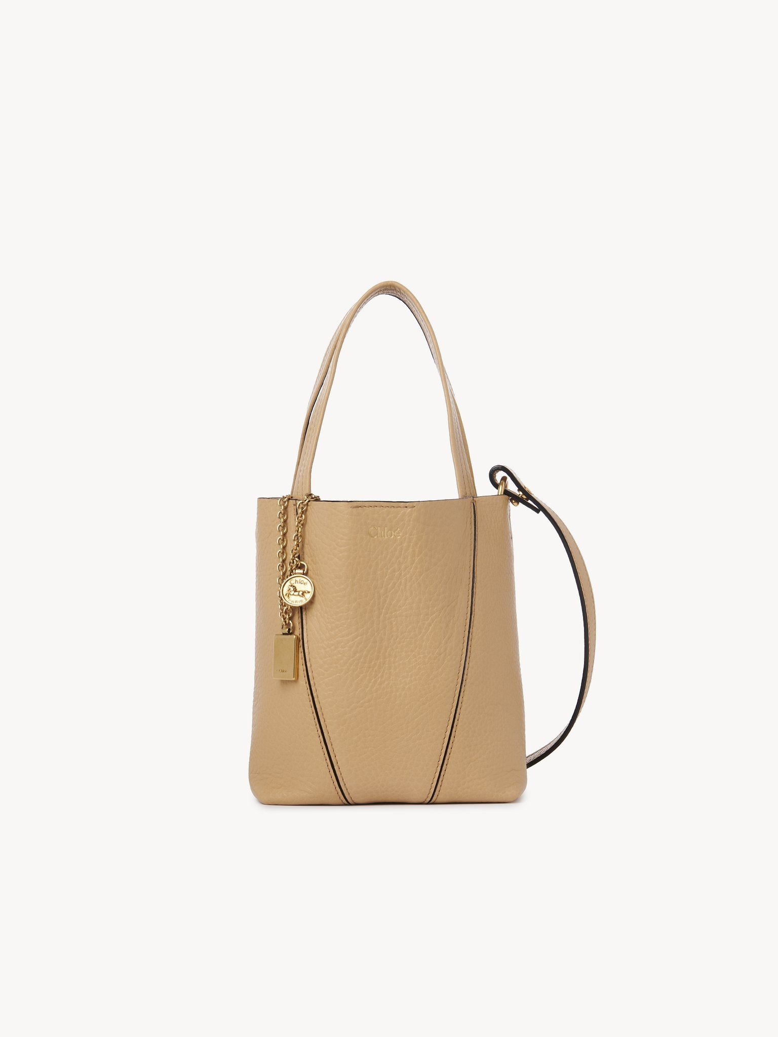 SMALL CHLOÉ SPIN TOTE BAG IN GRAINED LEATHER - 3