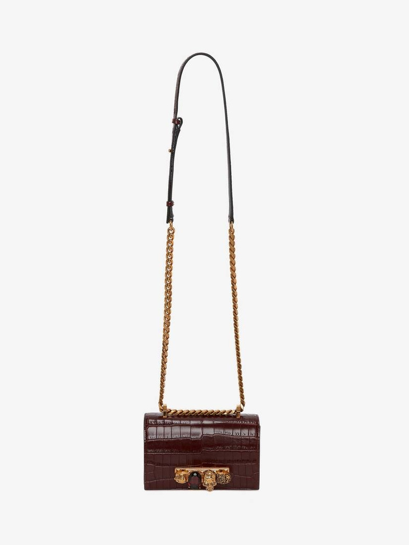 Women's Mini Jewelled Satchel in Madder 5