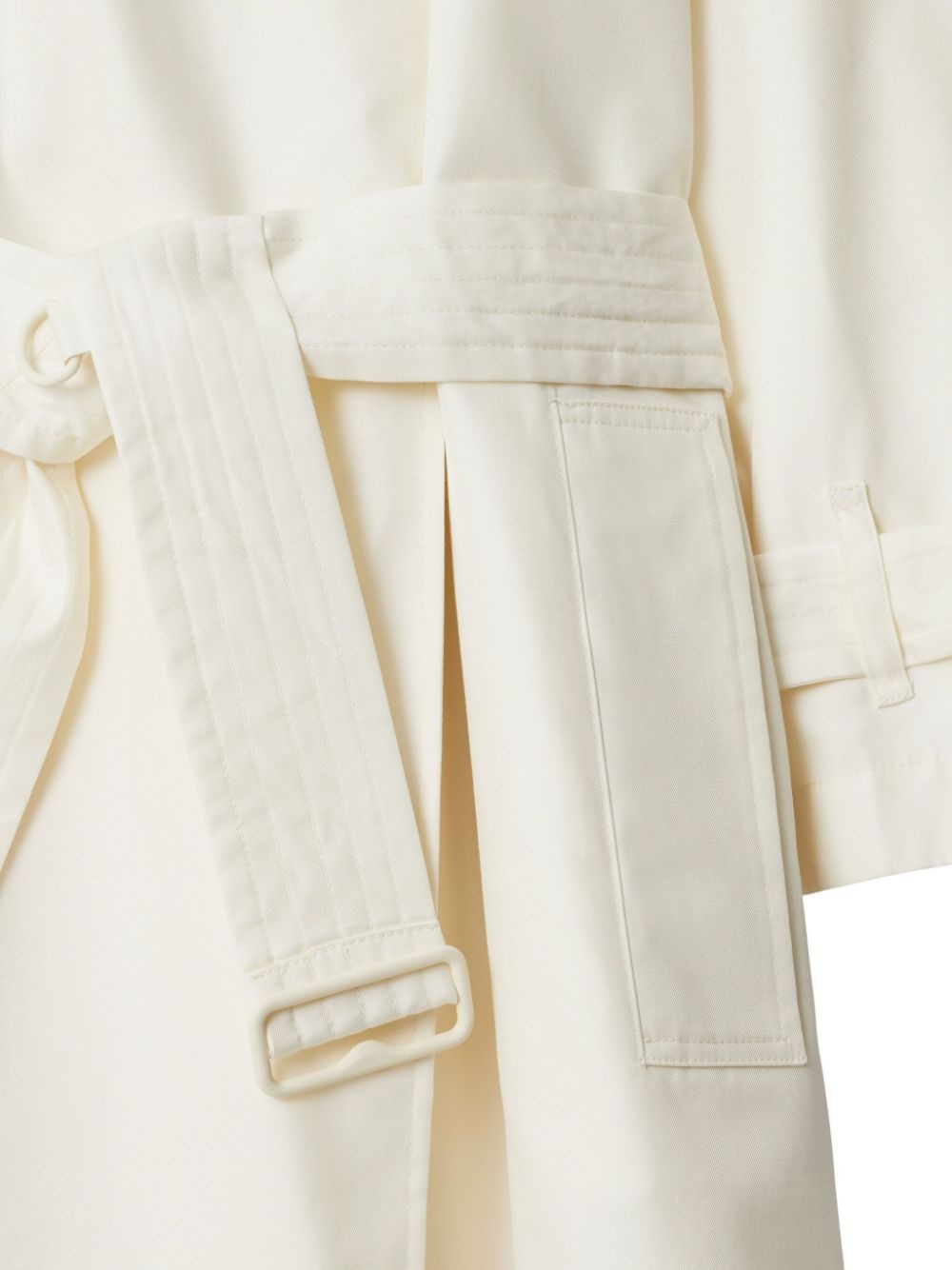 double-breasted belted trench coat - 7