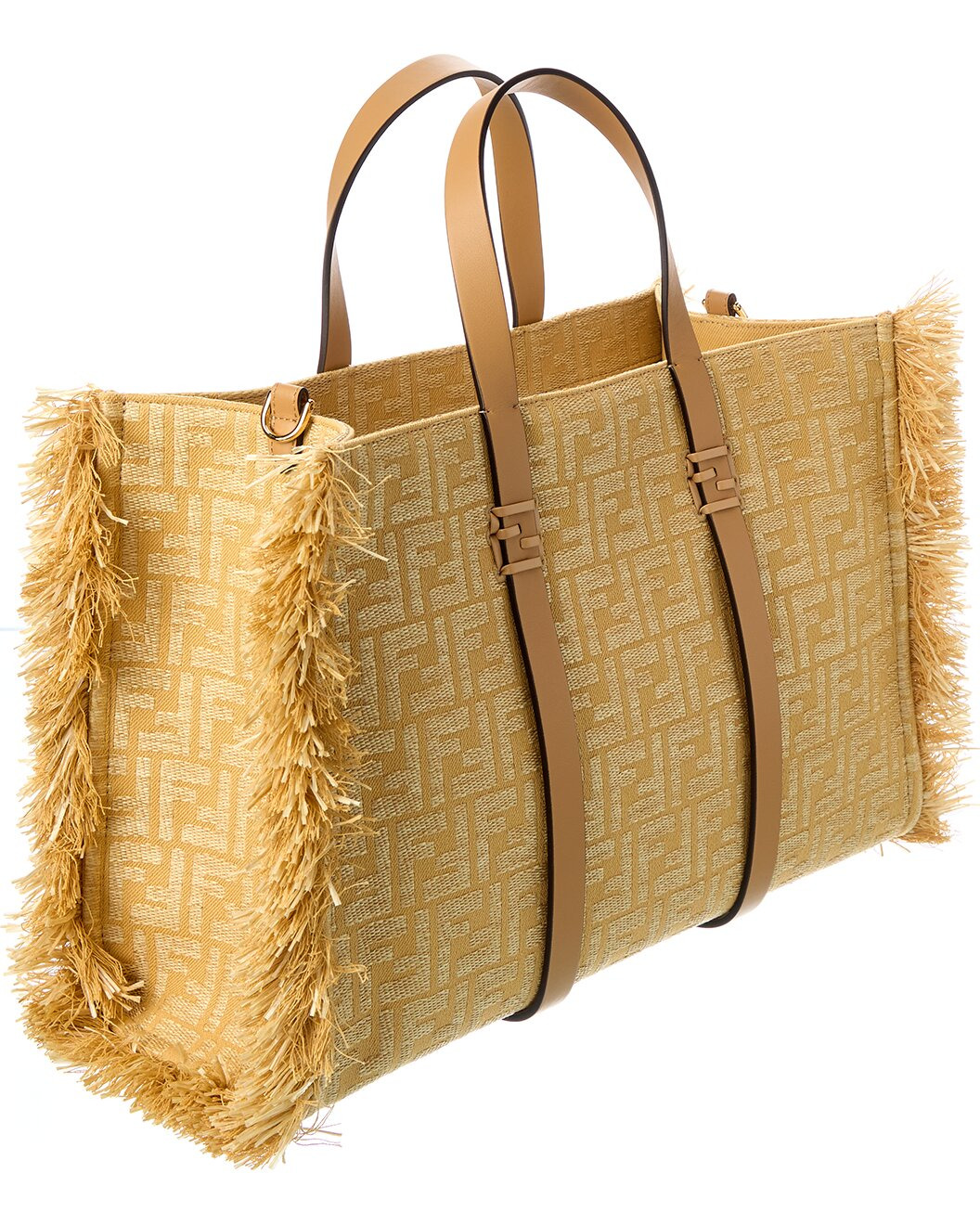 FENDI Summer Jacquard & Raffia Tote - 3