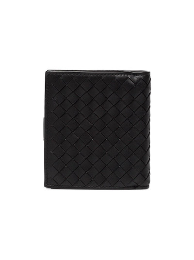 Bottega Veneta black intrecciato leather wallet outlook