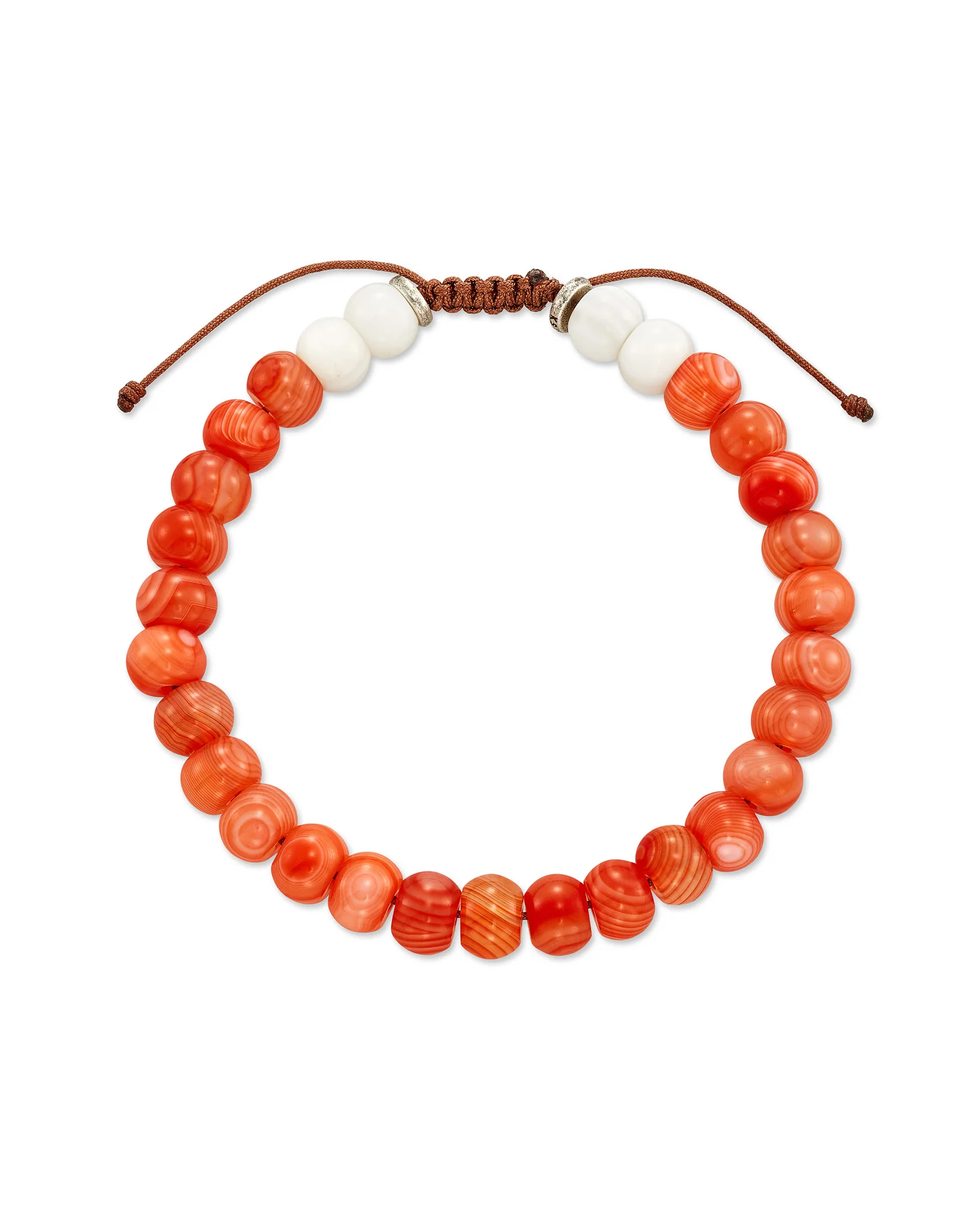 Cade Oxidized Sterling Silver Beaded Bracelet in Burnt Orange Mix - 1