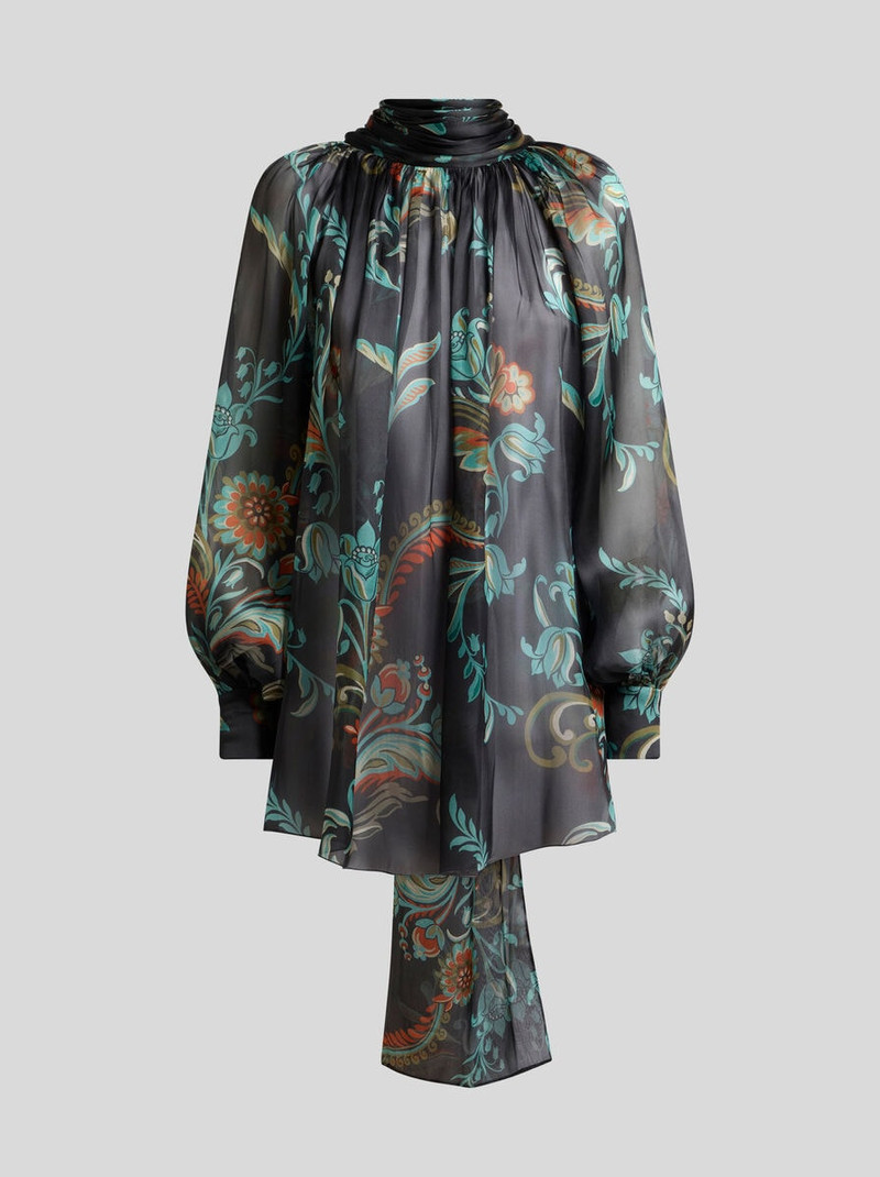 SILK BLOUSE WITH DAFFODIL MOTIF 1