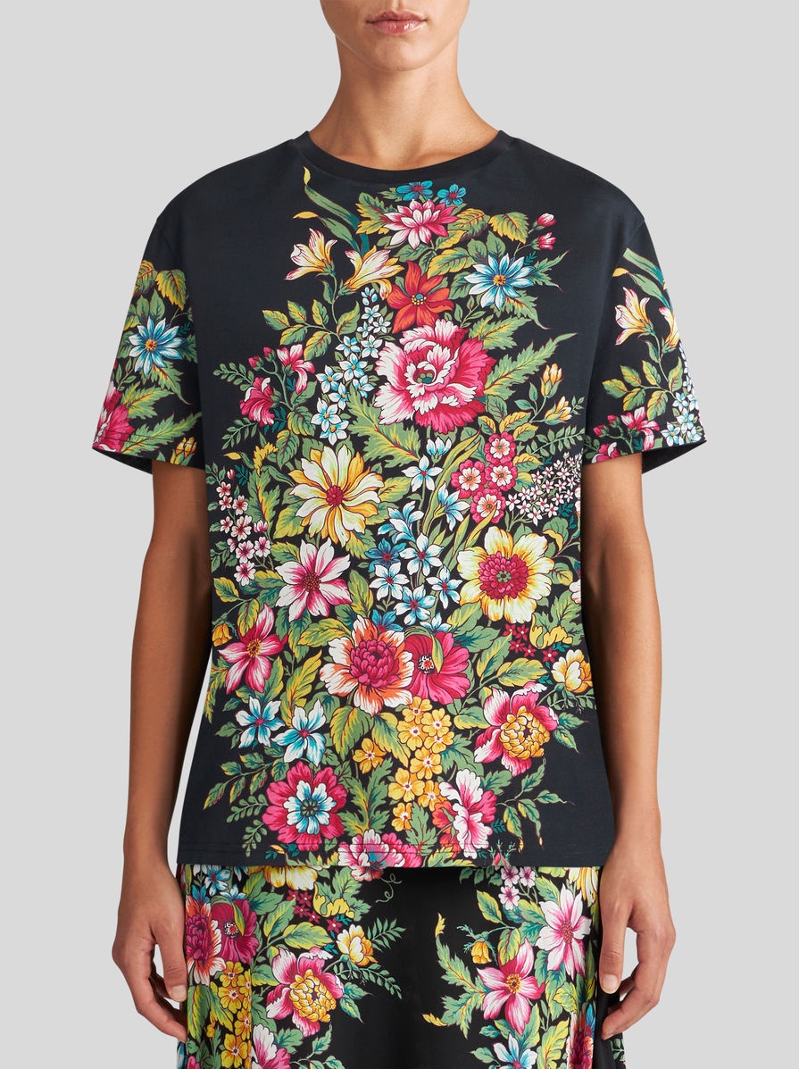 T-SHIRT WITH BOUQUET PRINT - 2