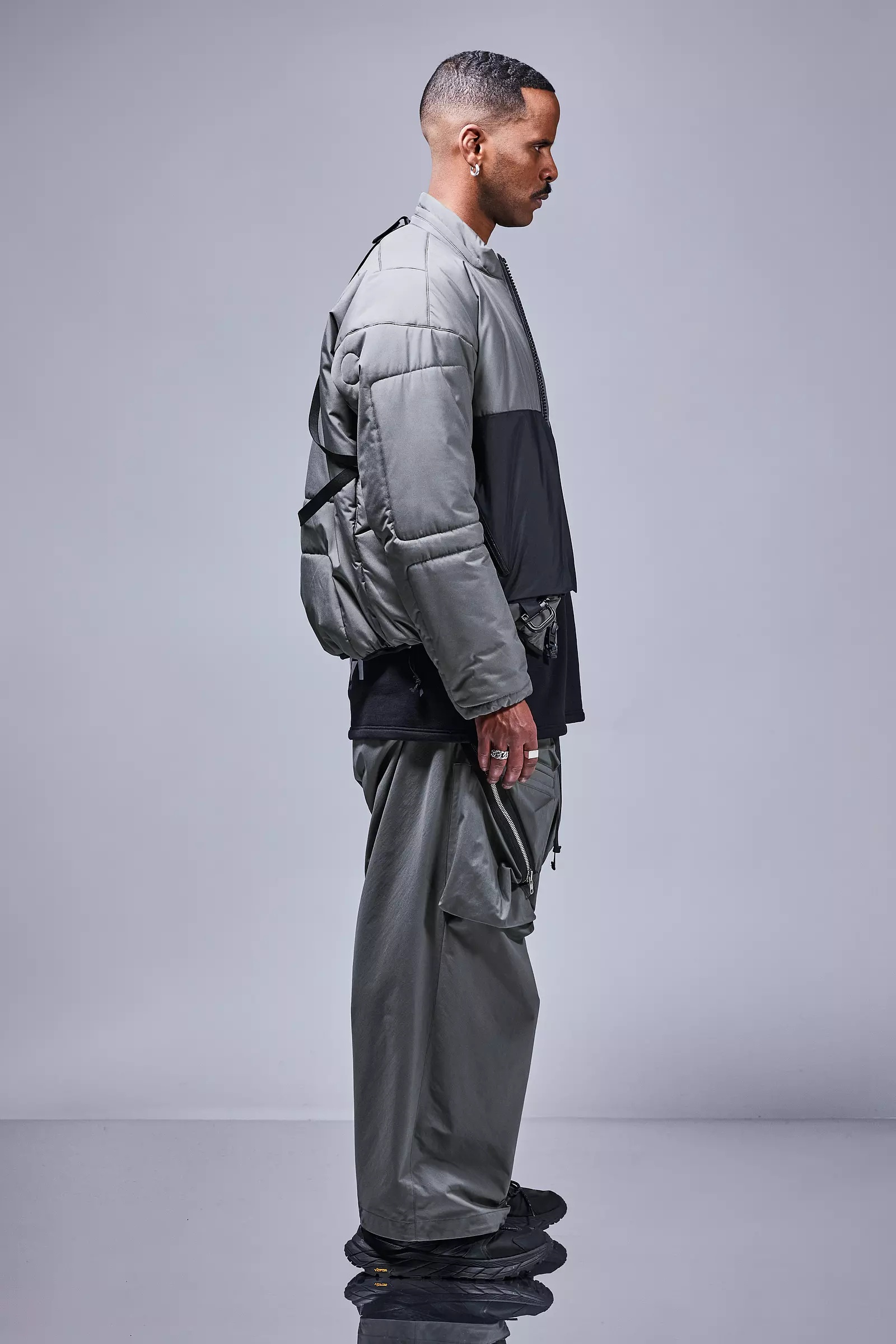 P30AL-E Encapsulated Nylon Ultrawide Drawcord Cargo Trouser Gray - 4