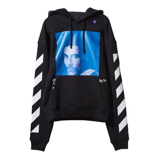 Men's Off-White Character Printing Long Sleeves Black OMBB037F181920111030 - 1