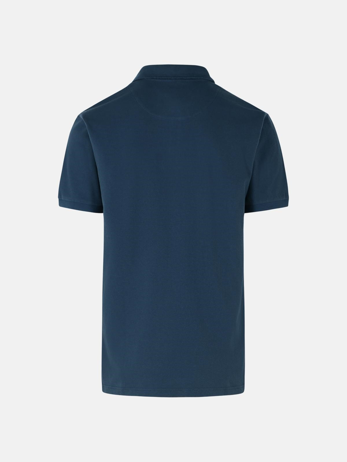 'ROMA' NAVY COTTON POLO SHIRT - 3