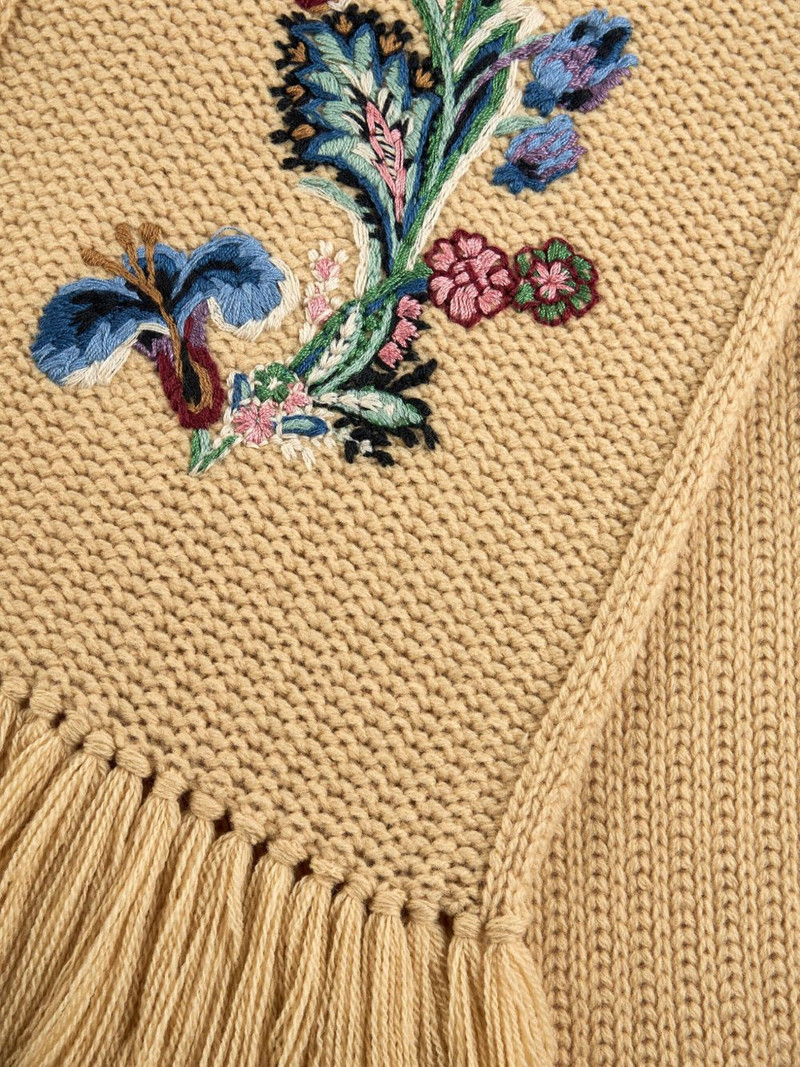 Etro paisley-embroidered fringed scarf outlook